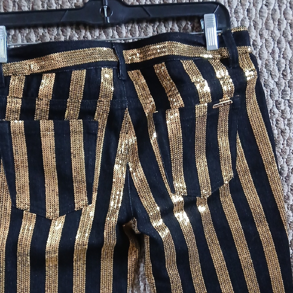 Michael Kors Gold and Black Skinny Jeans - Picture 6 of 8